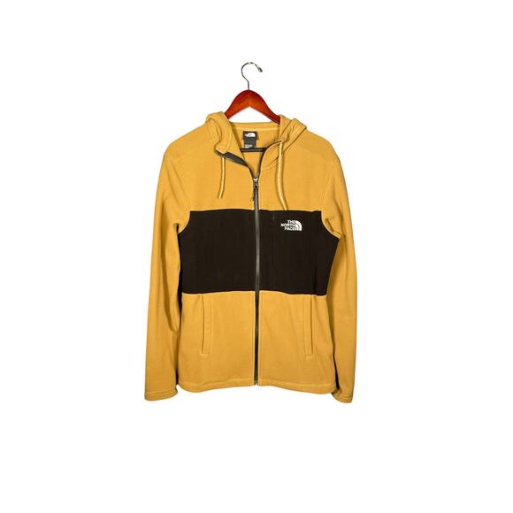 The North Face Fleece Jacket Mens Medium BN/Blk Full Zip Hood Pockets Utility - Picture 1 of 7